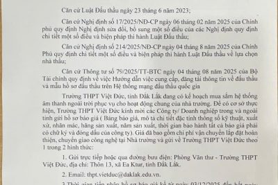 THÔNG BÁO MỜI CHÀO GIÁ HỆ THỐNG ÂM THANH